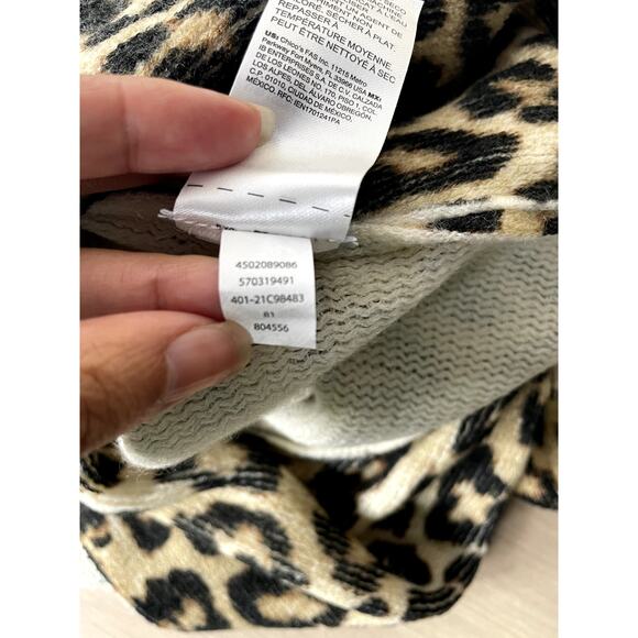 Chico's Cozy animal  leopard print fringe cowl neck poncho OS - Picture 5 of 5